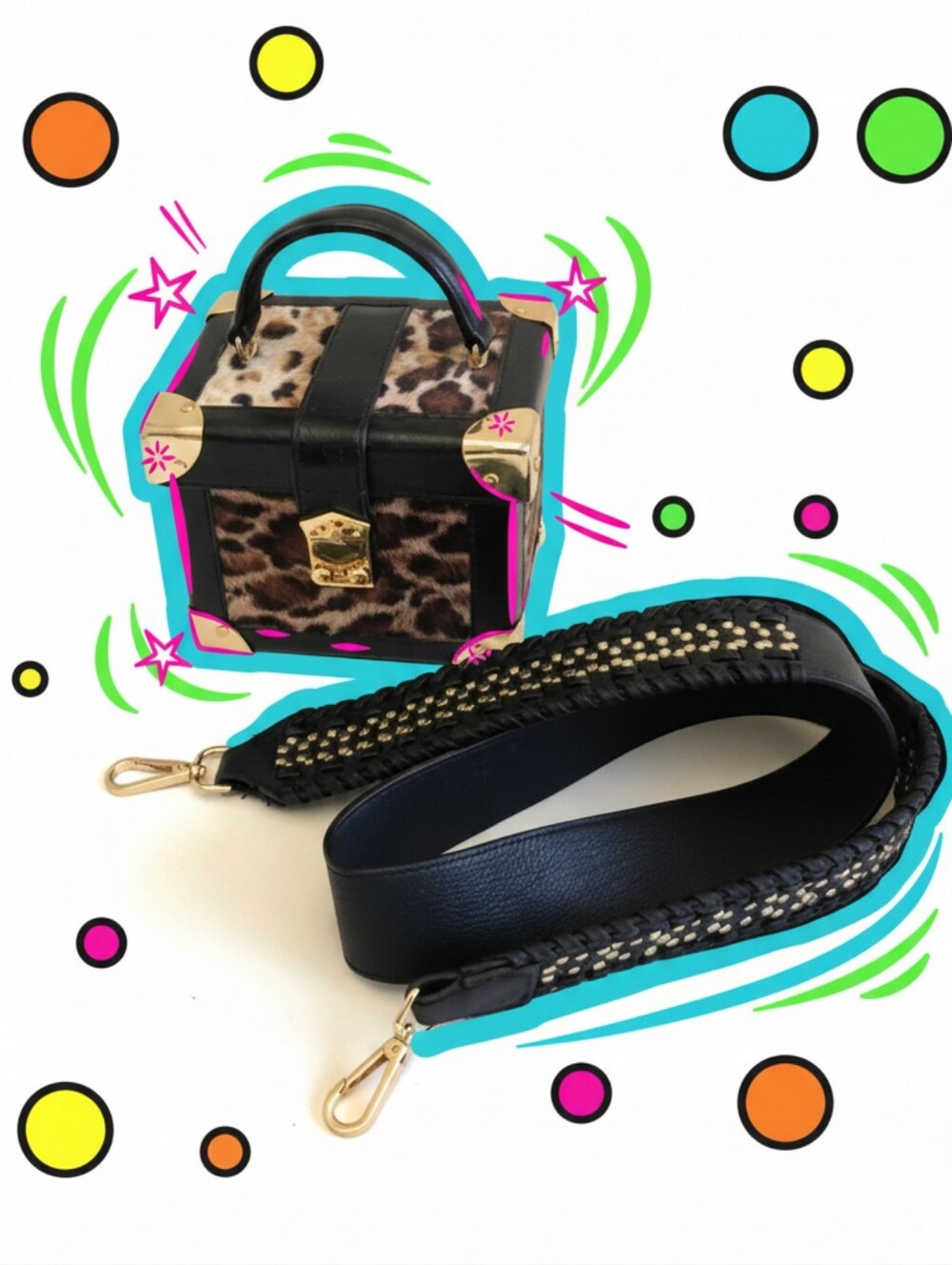 Y2K Iconic Leopard Print Trunk Bag – The Ultimate McBling Aesthetic Vanity Case